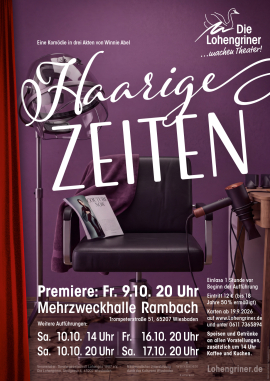 Plakat: Haarige Zeiten – Eine Komödie in drei Akten von Winnie Abel